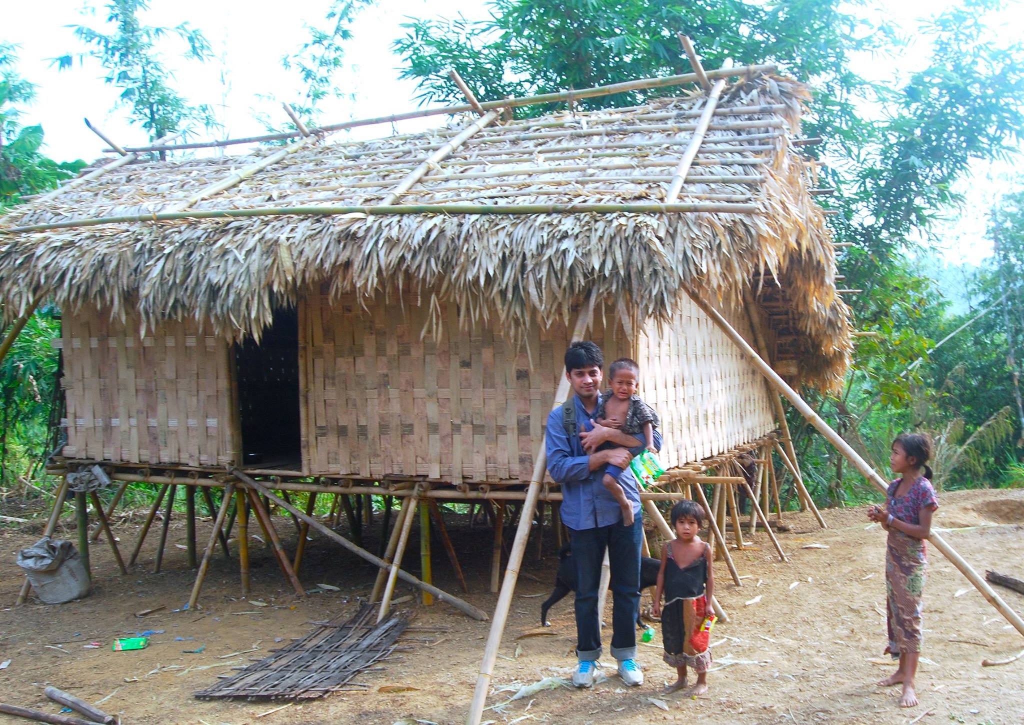Me in front of a Tribal House, Khagrachari Hill tracts, Bangladesh